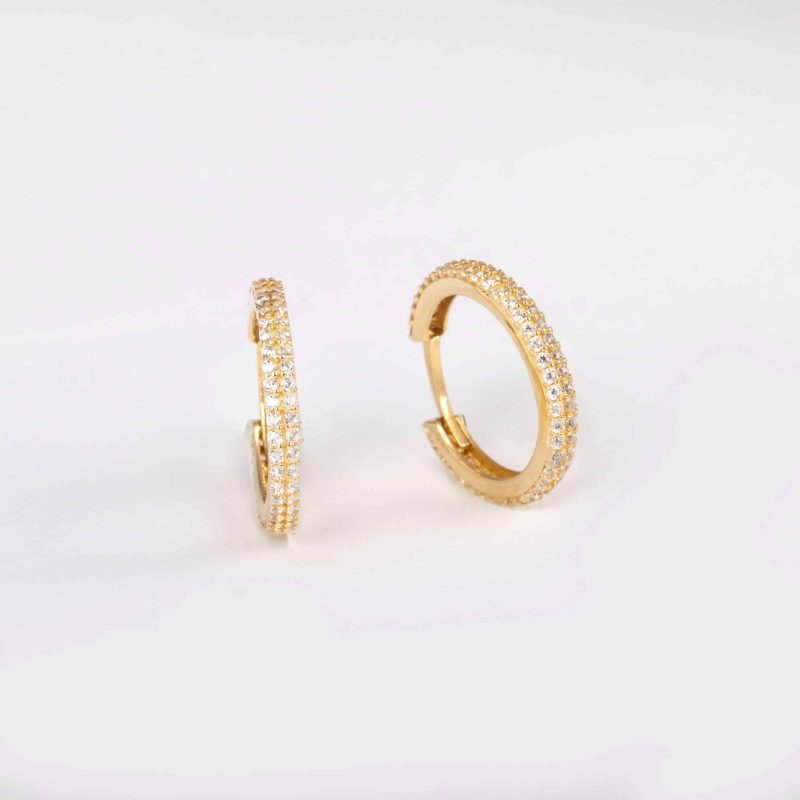 Stone Hoop Earrings - Image 2