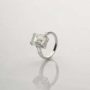 Rechteck Moissanite Ring